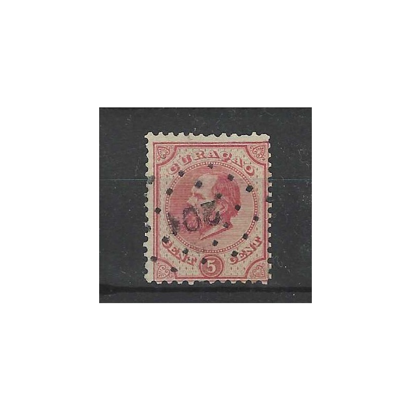 Curacao  3E  Willem III  11,5x12  VFU/gebr  CV 1250 € Certificaat !!
