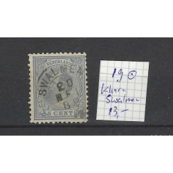 Nederland 19 Willem III 1872  "SWALMEN 1889" kleinrond VFU/gebr CV 13 €