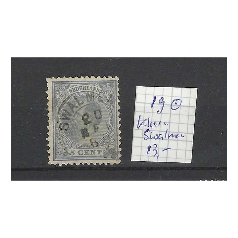 Nederland 19 Willem III 1872  "SWALMEN 1889" kleinrond VFU/gebr CV 13 €