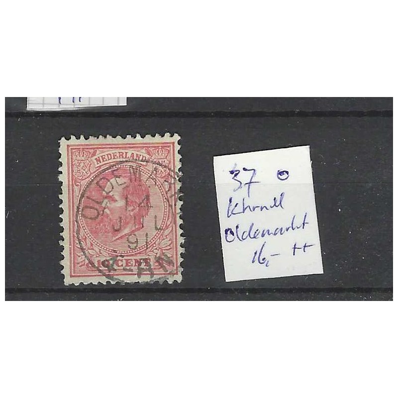 Nederland 21 Willem III 1872  "OLDEMARKT 1891" kleinrond VFU/gebr CV 16 €