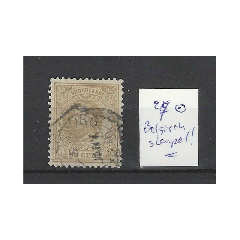 Nederland 27 Willem III 1872  BELGISCH-stempel VFU/gebr CV ?? €