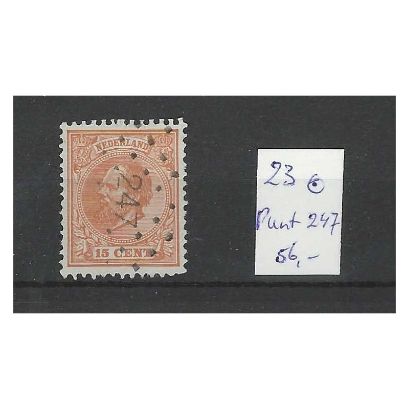 Nederland 23 Willem III 1872  puntstempel 247 VFU/gebr  CV 56 €