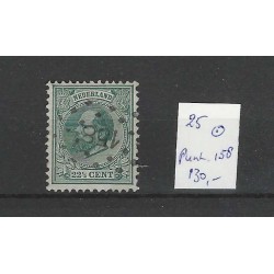 Nederland 25 Willem III 1872  puntstempel 158 VFU/gebr  CV 130 €