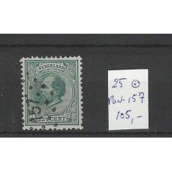 Nederland 25 Willem III 1872  puntstempel 157 VFU/gebr  CV 105 €