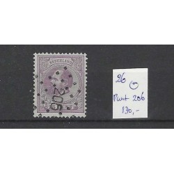 Nederland 26 Willem III 1872  puntstempel 206 VFU/gebr  CV 130 €