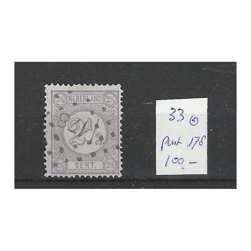 Nederland 33 Cijfer met puntstempel 178 VFU/gebr  CV 100 €