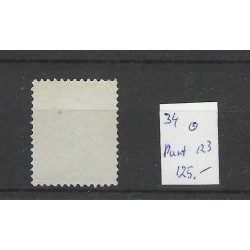 Nederland 34 Wilhelmina met puntstempel 123 VFU/gebr  CV 125 €
