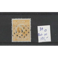 Nederland 34 Wilhelmina met puntstempel 111 VFU/gebr  CV 125 €