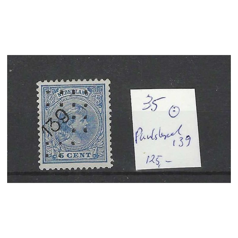 Nederland 35 Wilhelmina met puntstempel 139 VFU/gebr  CV 125 €