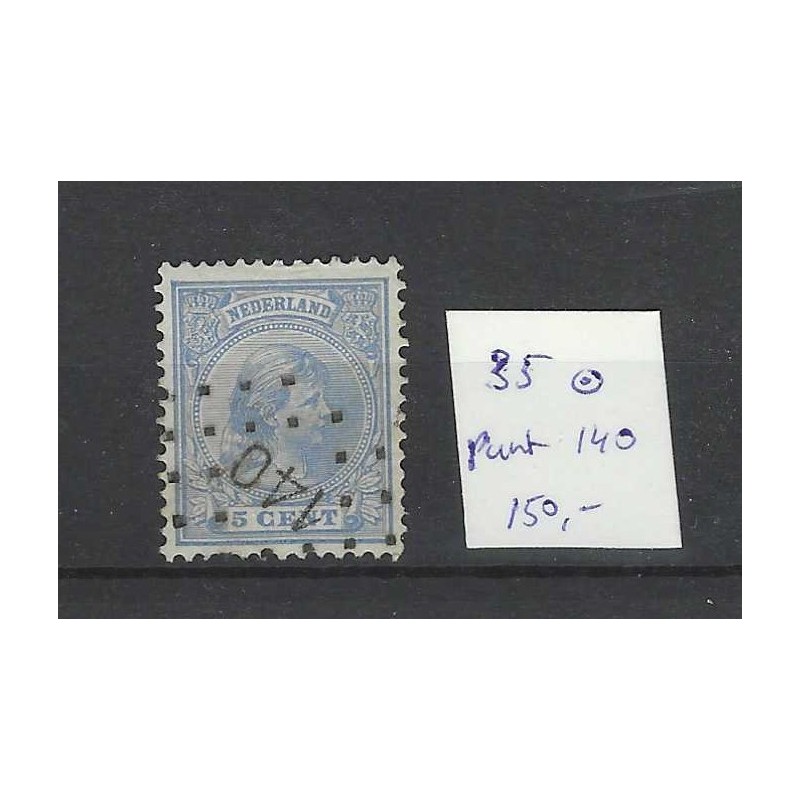 Nederland 35 Wilhelmina met puntstempel 140 VFU/gebr  CV 150 €