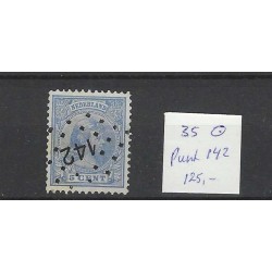 Nederland 35 Wilhelmina met puntstempel 142 VFU/gebr  CV 125 €