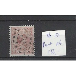 Nederland 36 Wilhelmina met puntstempel 116 VFU/gebr  CV 133 €