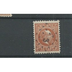 Ned. Indie 9G  Willem III 10ct  11,5x12 gr.gt  VFU/gebr  CV 35 €