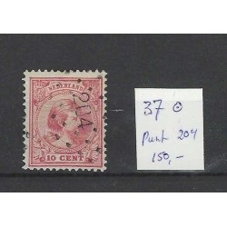 Nederland 37 Wilhelmina met puntstempel 204 VFU/gebr  CV 150 €