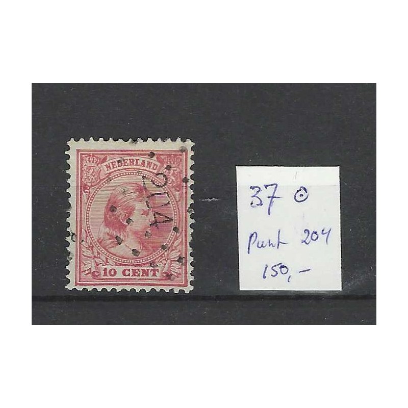 Nederland 37 Wilhelmina met puntstempel 204 VFU/gebr  CV 150 €