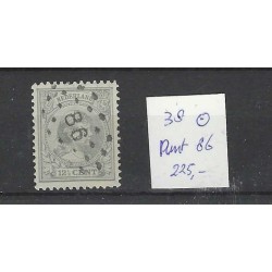 Nederland 38 Wilhelmina met puntstempel 86 VFU/gebr  CV 225 €