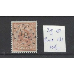 Nederland 39 Wilhelmina met puntstempel 131 VFU/gebr  CV 106 €
