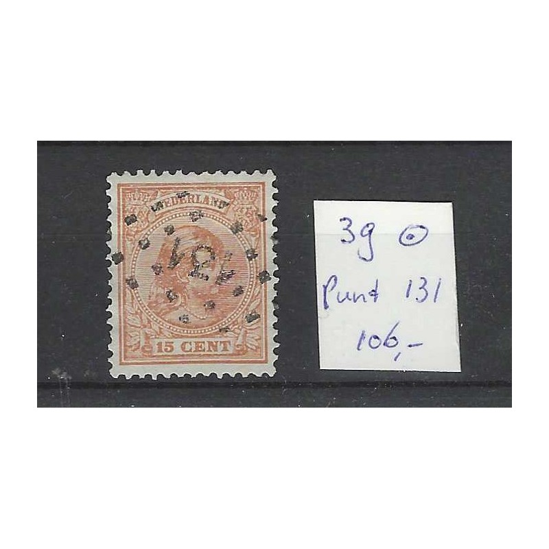 Nederland 39 Wilhelmina met puntstempel 131 VFU/gebr  CV 106 €