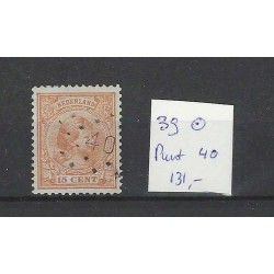 Nederland 39 Wilhelmina met puntstempel 40 VFU/gebr  CV 131 €