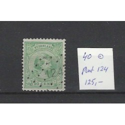 Nederland 40 Wilhelmina met puntstempel 124 VFU/gebr  CV 125 €