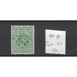 Nederland 40 Wilhelmina met puntstempel 100 VFU/gebr  CV 154 €