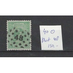 Nederland 40 Wilhelmina met puntstempel 48 VFU/gebr  CV 150 €