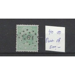 Nederland 40 Wilhelmina met puntstempel 18 VFU/gebr  CV 500 €