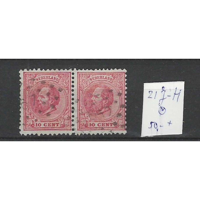 Nederland 21J-H Willem III 1872  combinatietanding VFU/gebr CV 50+ €