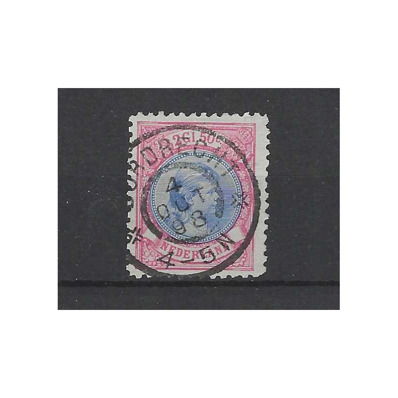 Nederland 47B  Wilhelmina "DORDRECHT 1898" grootrond VFU/gebr CV 175 €