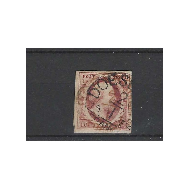 Nederland 2 Willem III "DOESBORGH-C 1859"  in rood en zwart CV 200+ €