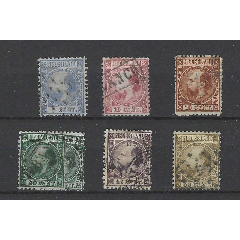 Nederland 7-12 Willem III 1867 set VFU/gebr CV 400+ €