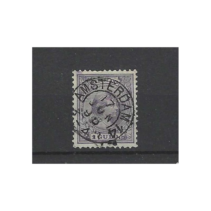 Nederland 44 Wilhelmina "AMSTERDAM-14  1895 kleinrond VFU/gebr  CV 108+ €