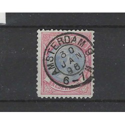 Nederland 47A Wilhelmina "AMSTERDAM-9  1896 kleinrond VFU/gebr  CV 210+ €