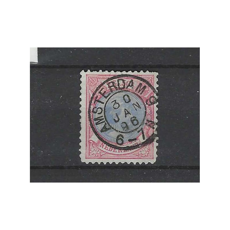 Nederland 47A Wilhelmina "AMSTERDAM-9  1896 kleinrond VFU/gebr  CV 210+ €