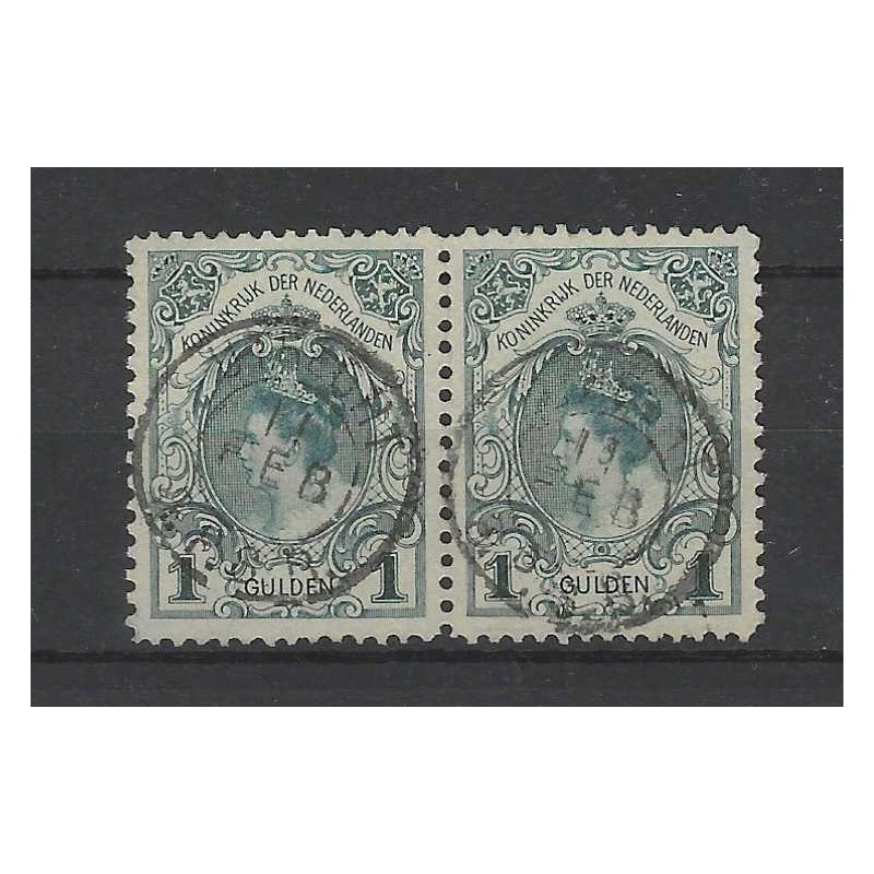 Nederland 49 paartje Kroningsgulden "UTRECHT R.P.S.B." VFU/gebr  CV 300 € stempelvariëteit