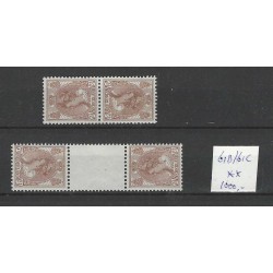 Nederland 61b-61c KEERDRUKKEN Wilhelmina MNH/postfris CV 1000 €