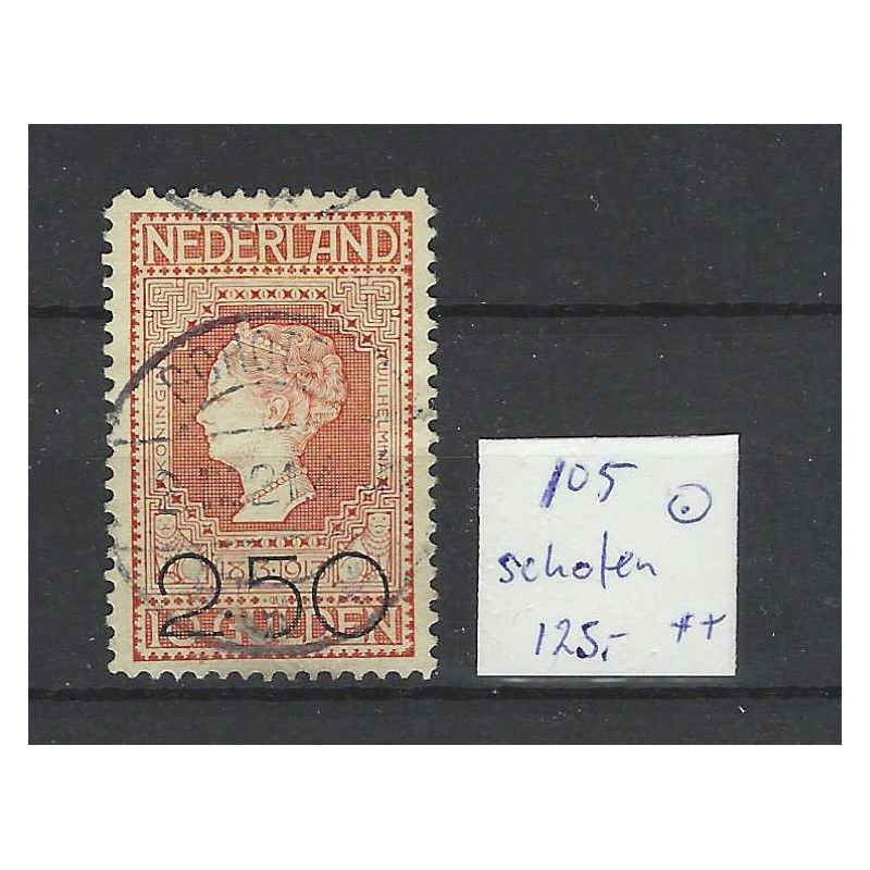 Nederland 105  Opruimingsuitgifte "SCHOTEN 1921" langebalk VFU/gebr  CV 125 € !!LUXE!!