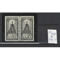 Nederland 130 Wilhelmina 1923 paartje VFU/gebr  CV 550 € !!LUXE!!