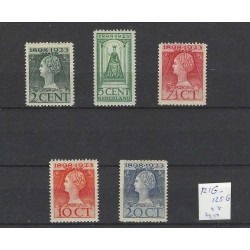 Nederland 121G-125G  Wilhelmina 1923 MNH/postfris CV 24,50 €