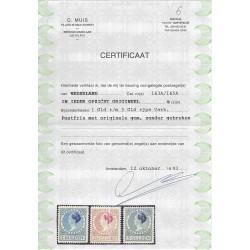 Nederland 163A-165A Wilhelmina z. wm.  MNH/postfris CV 650€