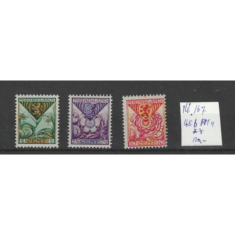 Nederland 166, 167, 168b PM4 Kind 1925 MNH/postfris CV 120 €