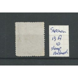 Suriname  13A  Willem III met STOMP puntstempel VFU/gebr  CV 60+ €