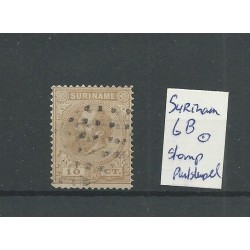 Suriname 6B  Willem III met STOMP puntstempel VFU/gebr  CV 12,5+ €