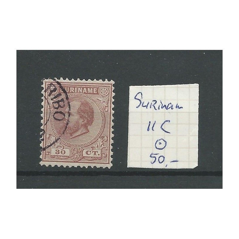 Suriname 11C Willem III 1873 VFU/gebr CV 50 € Suriname 11C Willem III 1873 VFU/gebr CV 50 €