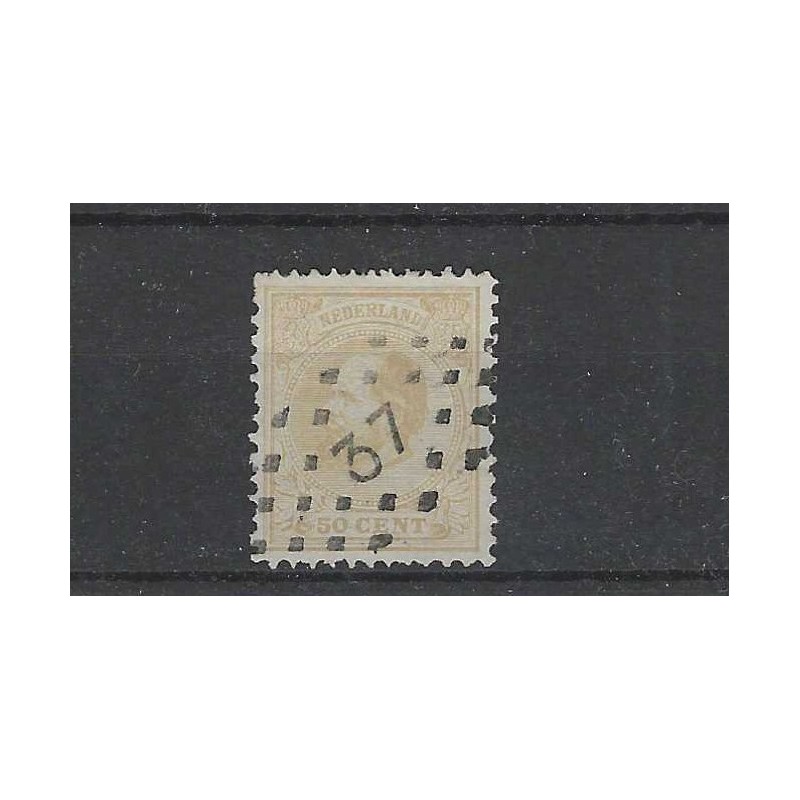 Nederland 27 Willem III 1872  met puntstempel 37 VFU/gebr  CV 25+ €
