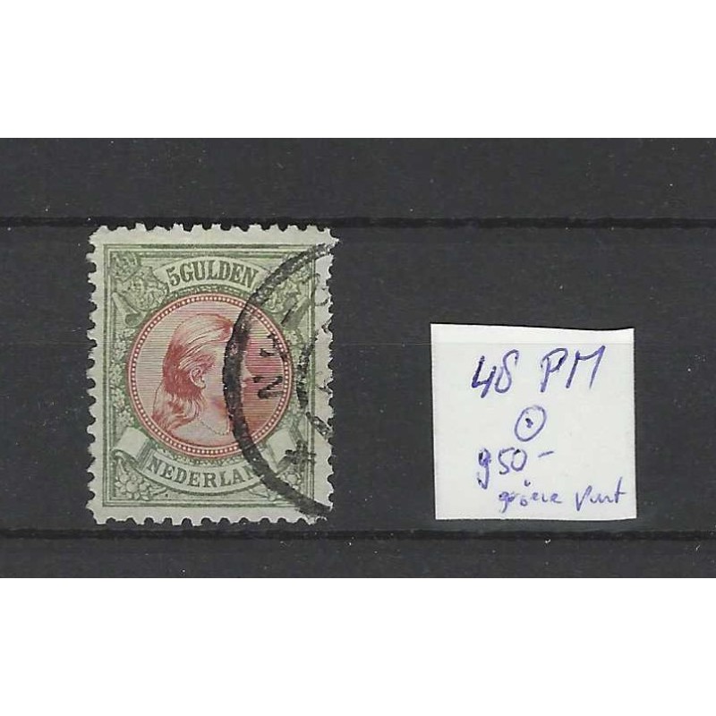 Nederland 48PM Wilhelmina  met plaatfout VFU/gebr  CV 950+ €