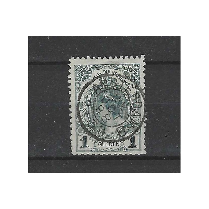 Nederland 49  Kroningsgulden "AMSTERDAM-8 1898" kleinrond VFU/gebr  CV 160+ €