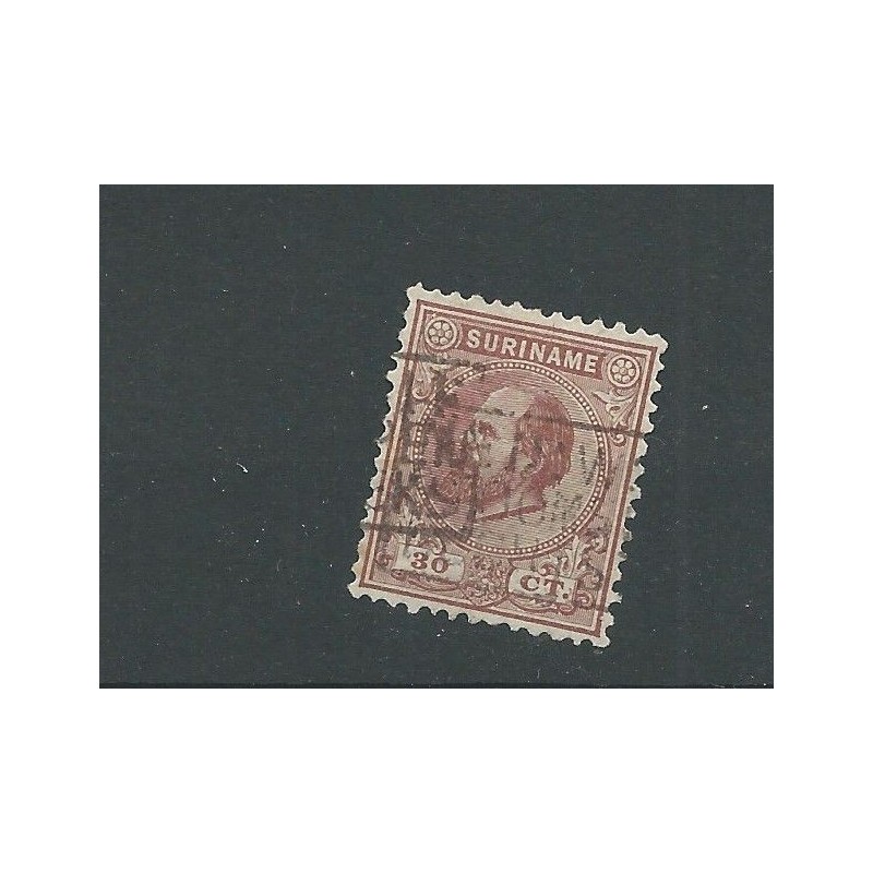 Suriname 11C Willem III 1873 VFU/gebr CV 50,++ € Stempel !! Suriname 11C Willem III 1873 VFU/gebr CV 50,++ € Stempel !!