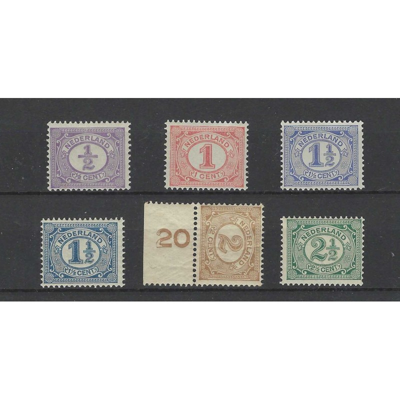 Nederland 50-55 Cijfer 1899  MNH/postfris  CV 75 €