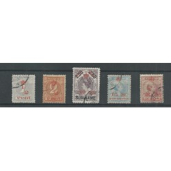 Suriname 60-64 Kroontjes-opdruk  VFU/gebr  CV 250 €